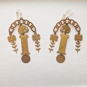 While Odin Sleeps Yellow Brass "Adventum" Earrings